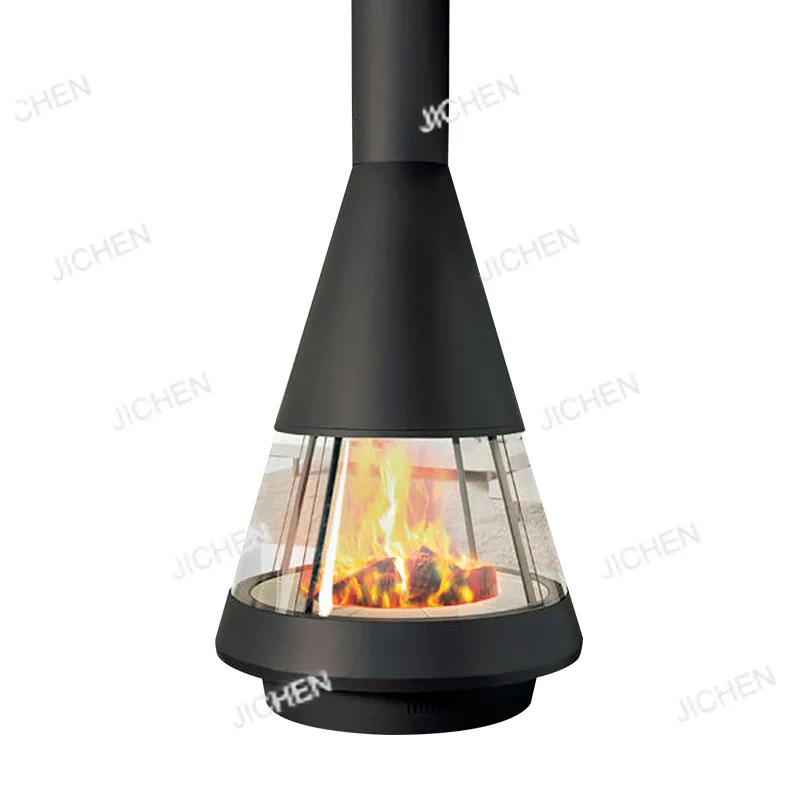 Fireplace real fire burning firewood simulation carbon home hotel homestay villa heating hanging stove wall hanging type