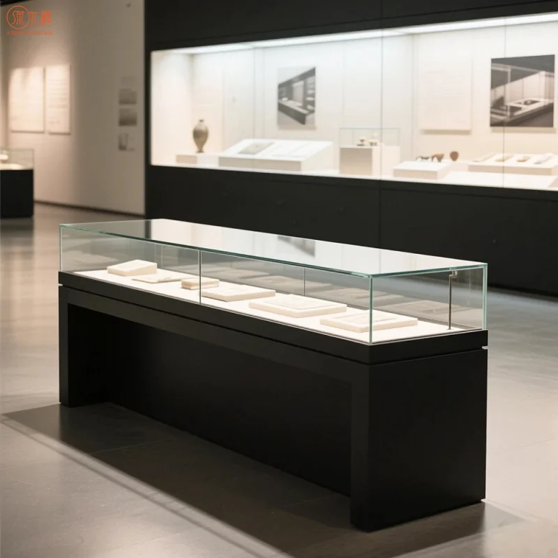 custom.Best-selling Modern Style Museum Glass Cabinet Customized Tempered Glass Museum Display Furniture