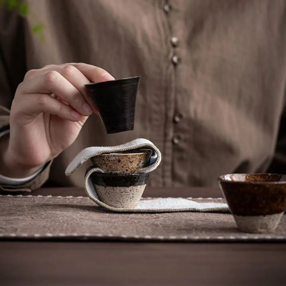 Fashion Suede Tea Set Protective Cover Bump-proof Chinese Style Teapot Cover Cloth Anti-Drop Tea Accessories Tea Ceremony