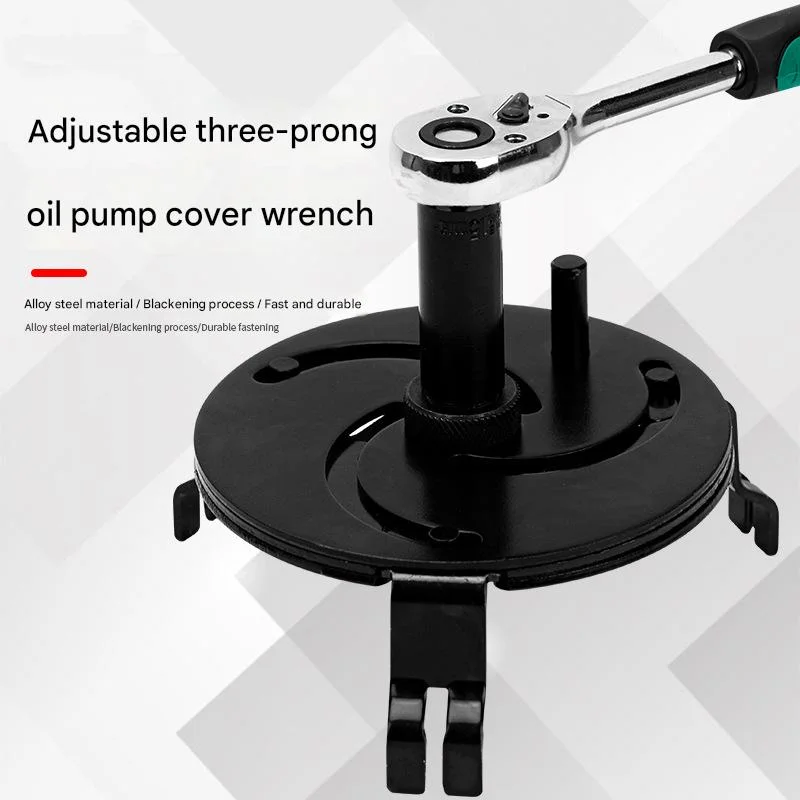 3 Jaws Adjustable Fuel Tank Lid Wrench Sender and Pump Cover Remove Spanner 87mm-170mm High-quality Steel Forging