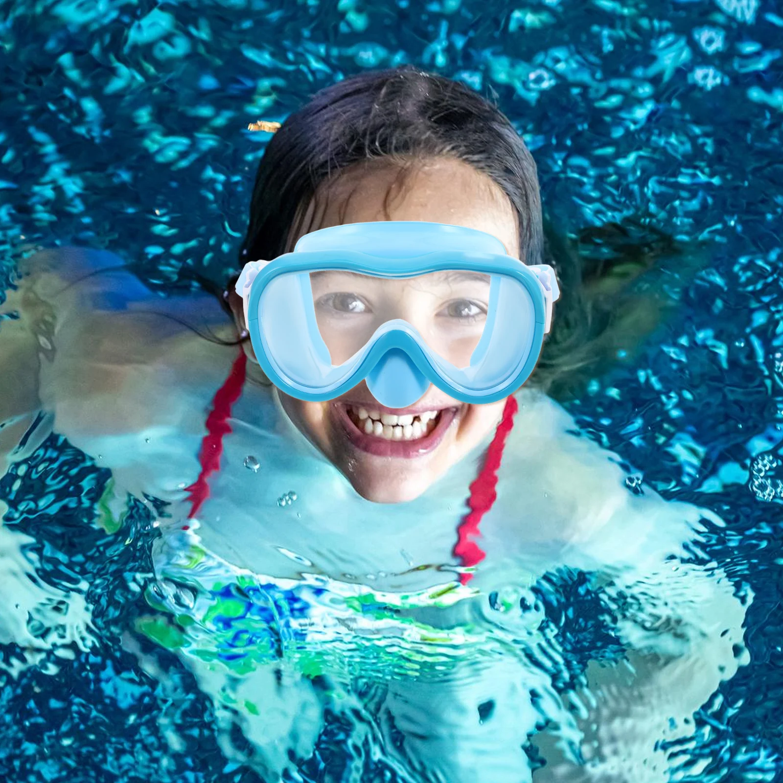 قناع السباحة مانع للتسرب مريح مناسب بإطار عريض ومضاد للضباب نظارات السباحة والغطس والغوص المائي #2