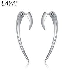 LAYA 925 100% cerchi in argento Sterling orecchino donna Piercing gioielli di lusso clip orecchini a forma di mezzaluna gioielli 2024 Trend