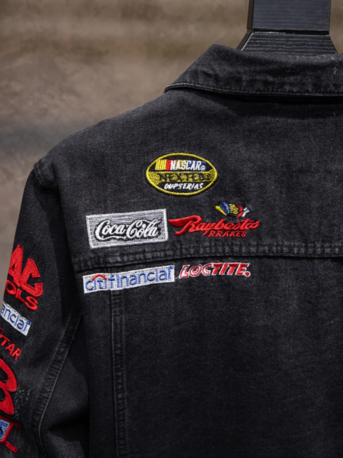 

Sli Молодежное мужское джинсовое тюре, осеннее модное рваное пальто с вышивкой, свободный крой, модное уличное пальто Bae Jaet