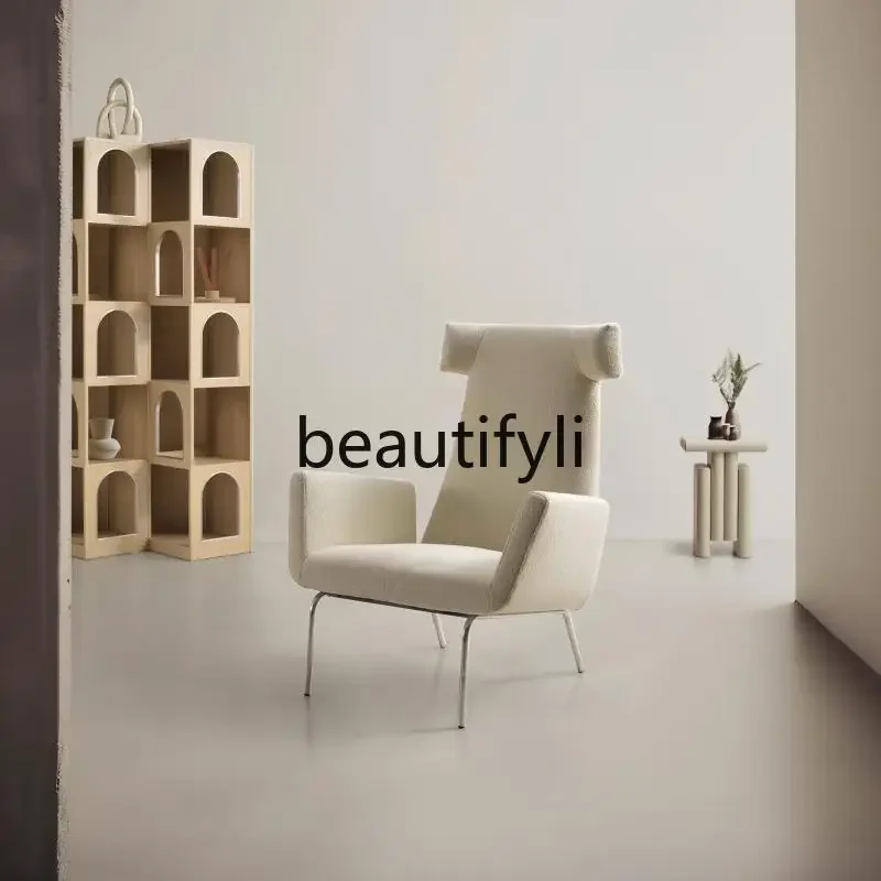 

X188 Nordic simple living room leisure high back fabric balcony single sofa horn chair