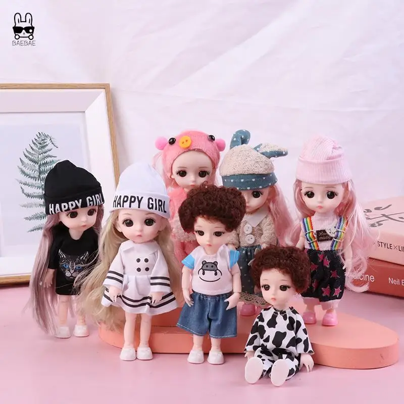 16/17cm Doll With Clothes Dress 13 Joints Daily Casual Accessories Toys For Girls Gifts