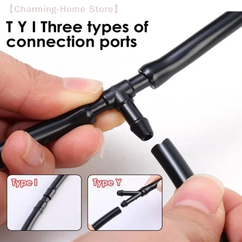 【M】Windshield Wiper Washer Nozzle Hose With Connector Kit T Y I 3 Types Joint Windscreen Spray Jet Water Hose Fluid Tube Joiner