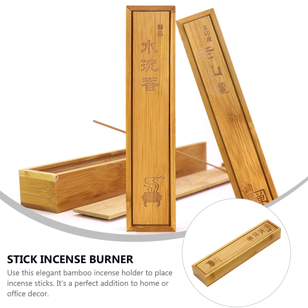 1pc Simple Incense Stick Holder Incense Storage Box for Home (Assorted Color) Bamboo Incense Box Creative Incense Case