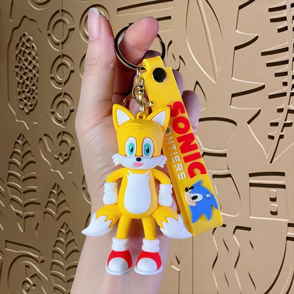 1 Peça de Figura de Ação Anime Sonic The Hedgehog, Chaveiro Fofo de Amy Rose Rouge, Modelo de PVC para Coleção, Brinquedo para Crianças