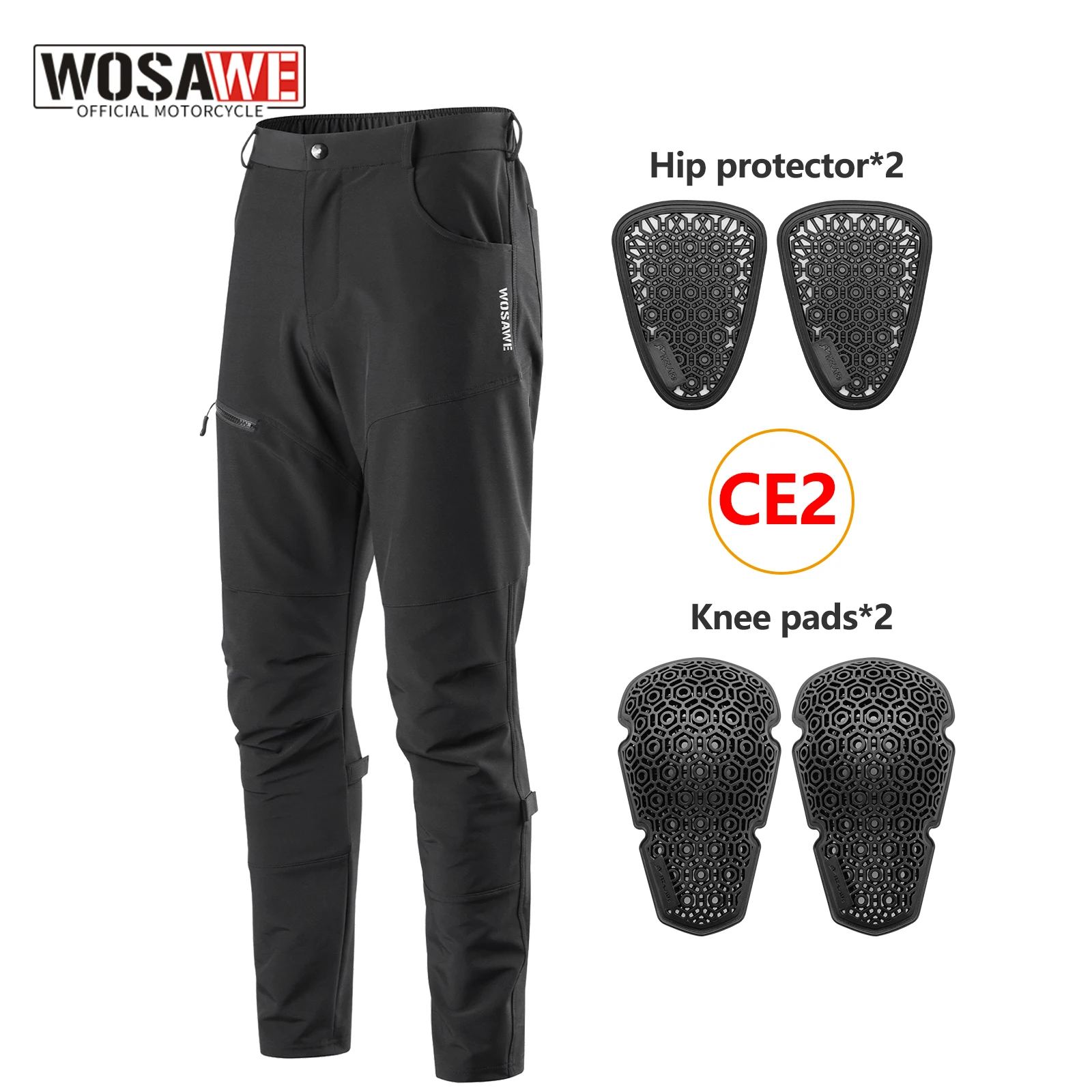 

WOSAWE Motorcycle Pants Men with Remove CE Moto Protective Gear Off-road Riding Touring Motorbike Trousers Motocross Pants