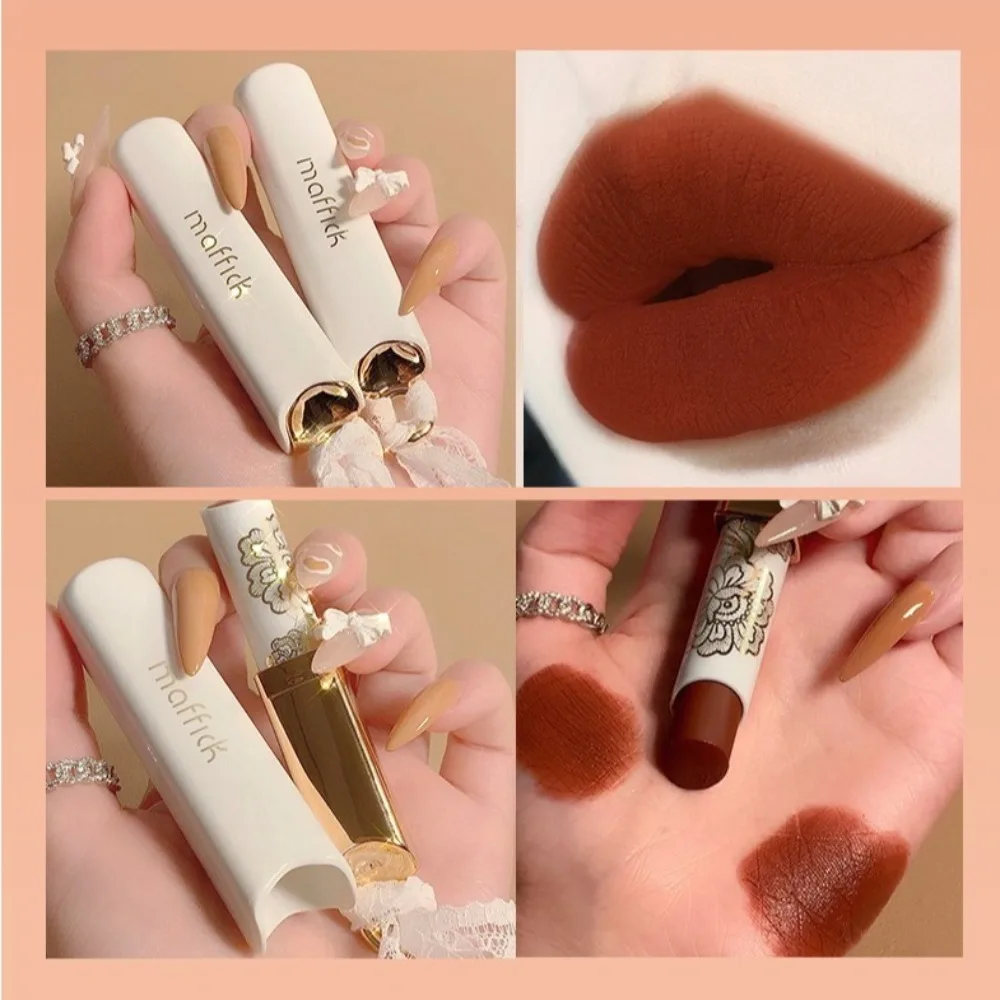 High Quality Long Lasting Lip Gloss Rotten Tomato Coral Orange Lipstick Lace Tail High Gloss Lip Makeup Women