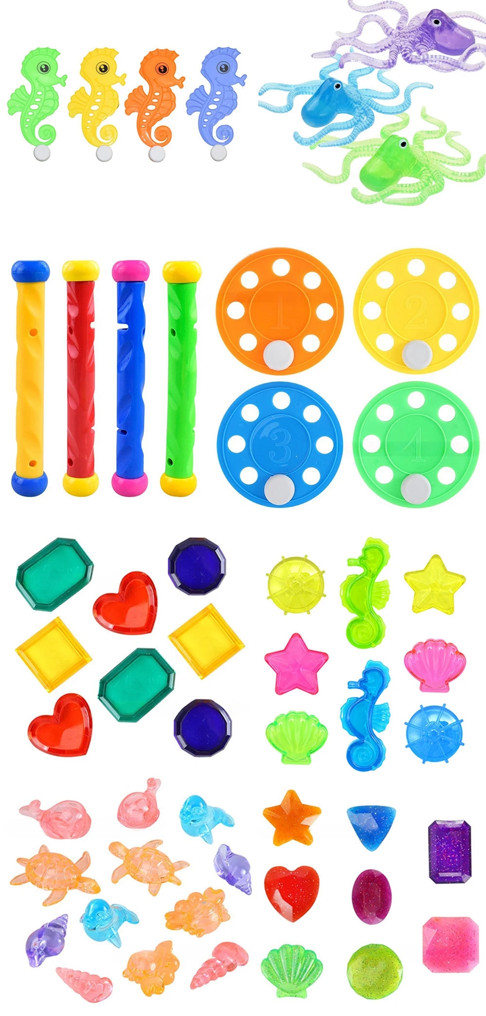 Sommer Pool Tauchen Spielzeug Set Bunte Kreative Schwimmen Kreis Float Dive Spiel Set Unterwasser Greifen Schwimmen Party Zubehör ZYF – Detail 2