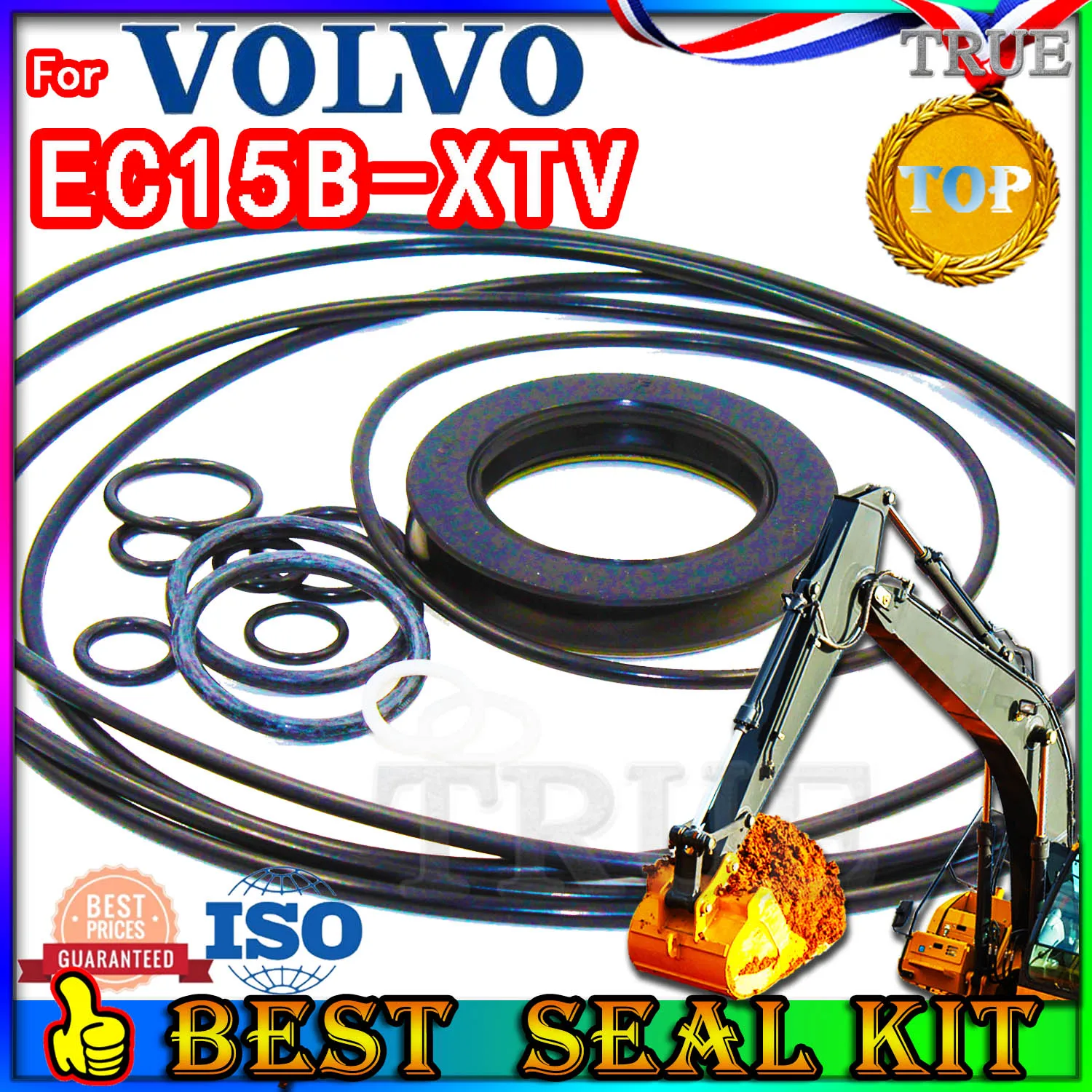 For VOLVO EC15B-XTV Oil Seal Repair Kit Boom Arm Bucket Excavator Hydraulic Cylinder EC15B XTV Best Reliable Mend proof Center