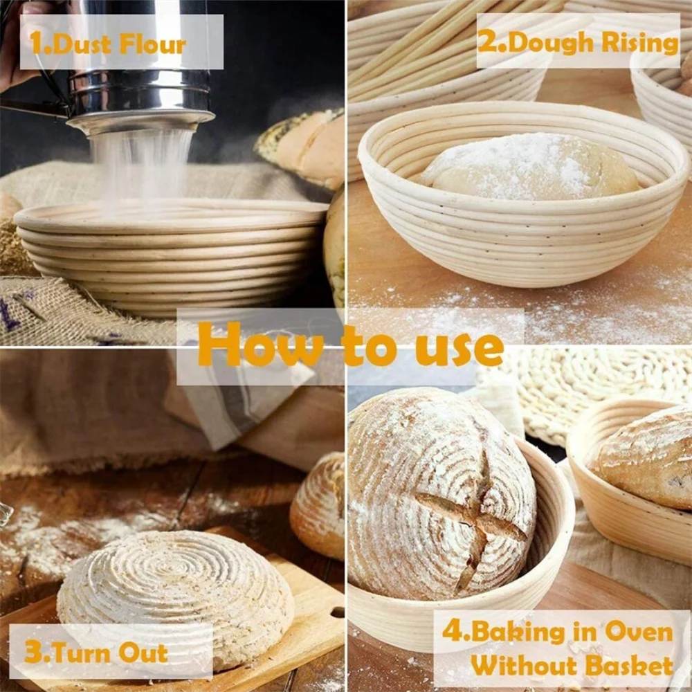 Vine Bread Fermentation Basket, Natural Oval Rattan Core Dough, Bread Fermentation Sour Dough Bread Basket Used for Baking