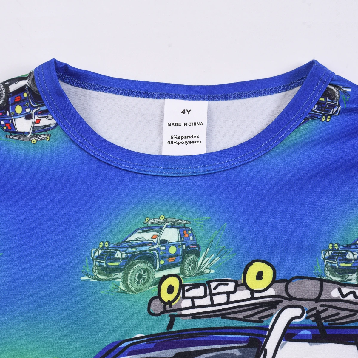 Milchseide Cartoon Berg Auto Junge Langarm-Oberteil und Lange Hose Pyjama-Set, Geeignet für Jungen im Alter von 3 bis 8 Jahren – Detail 3