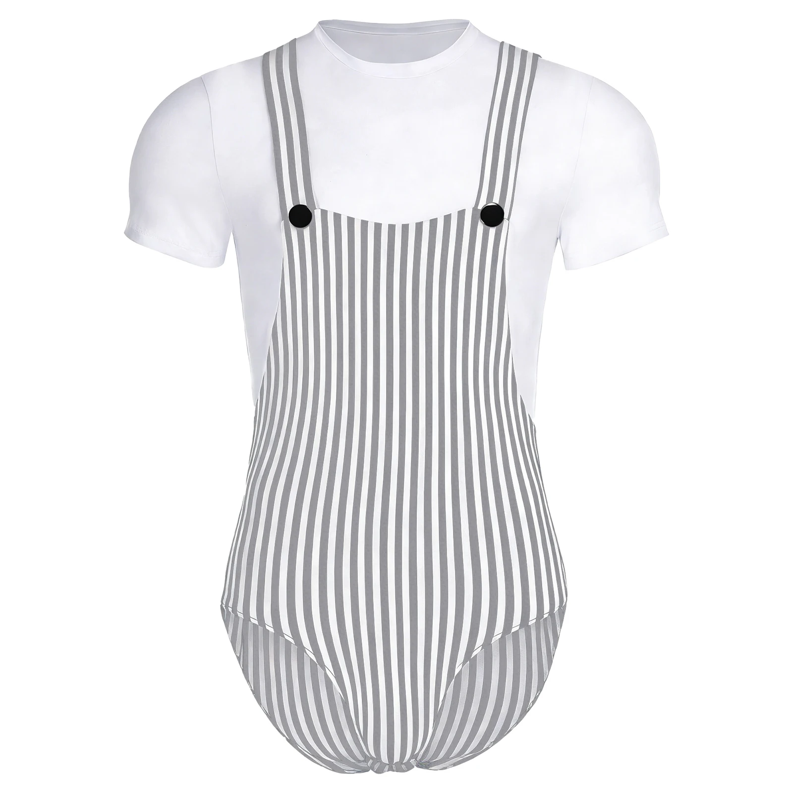 

Мужской модный полосатый комбинезон-боди с коротким рукавом на пуговицах, пижама, ночная одежда, домашняя одежда для отдыха и сна