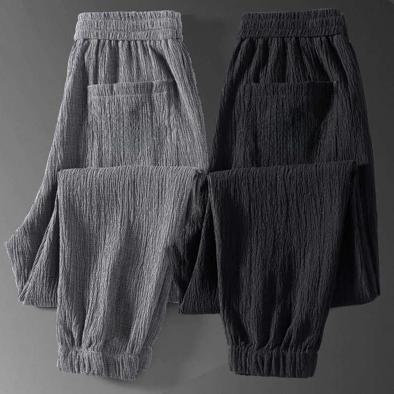 

Ice Silk Thin Work Pants for Men Casual Summer Wear Resistant Trousers for Labor Work Loose Fit Youthful Sle Long Pants
