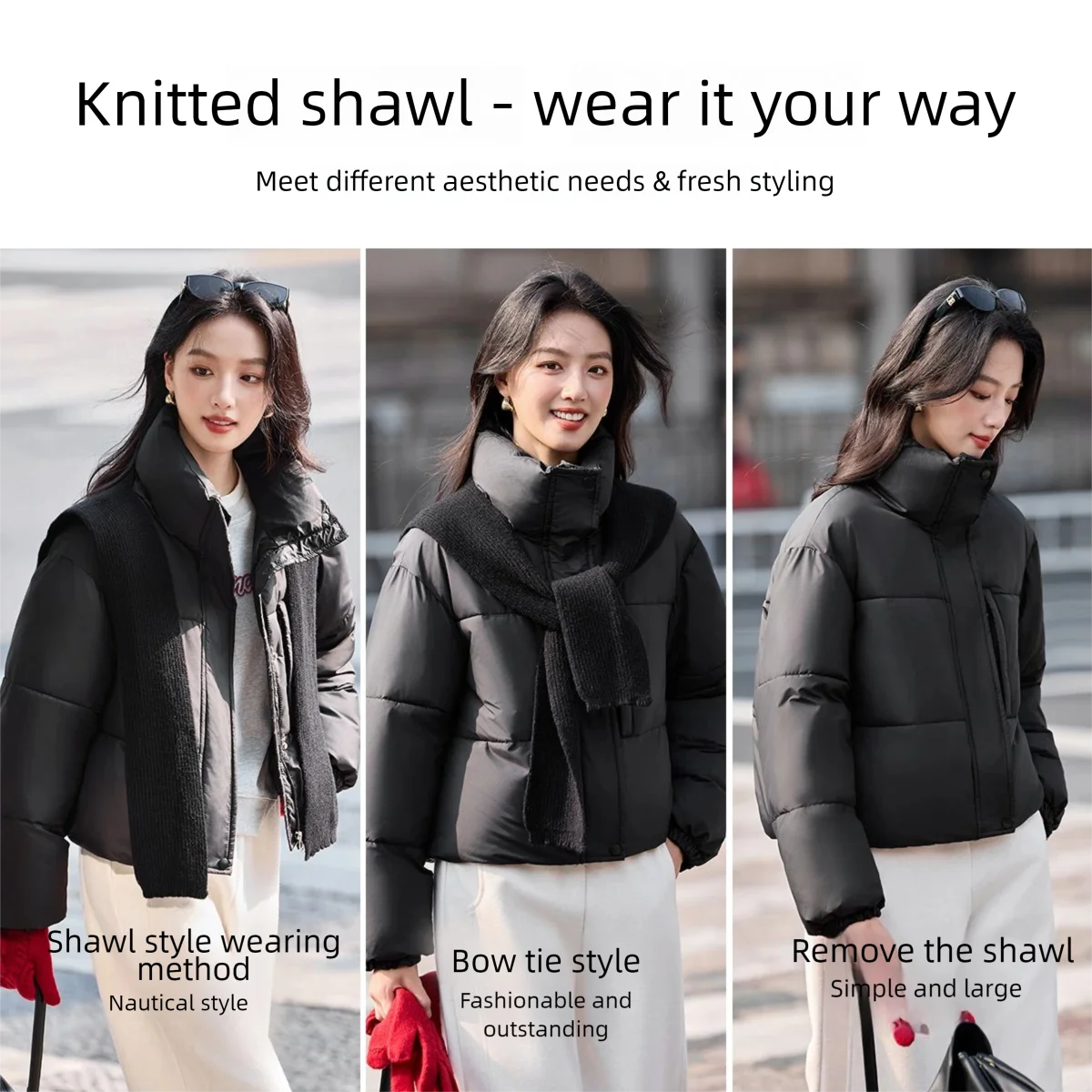

SENTUBILA Parkas for Women 2026 Winter Long Sleeve Bread Coats Simple Stand-Up Neck Drawstring Jacket Oversize Outfits W54MA4666