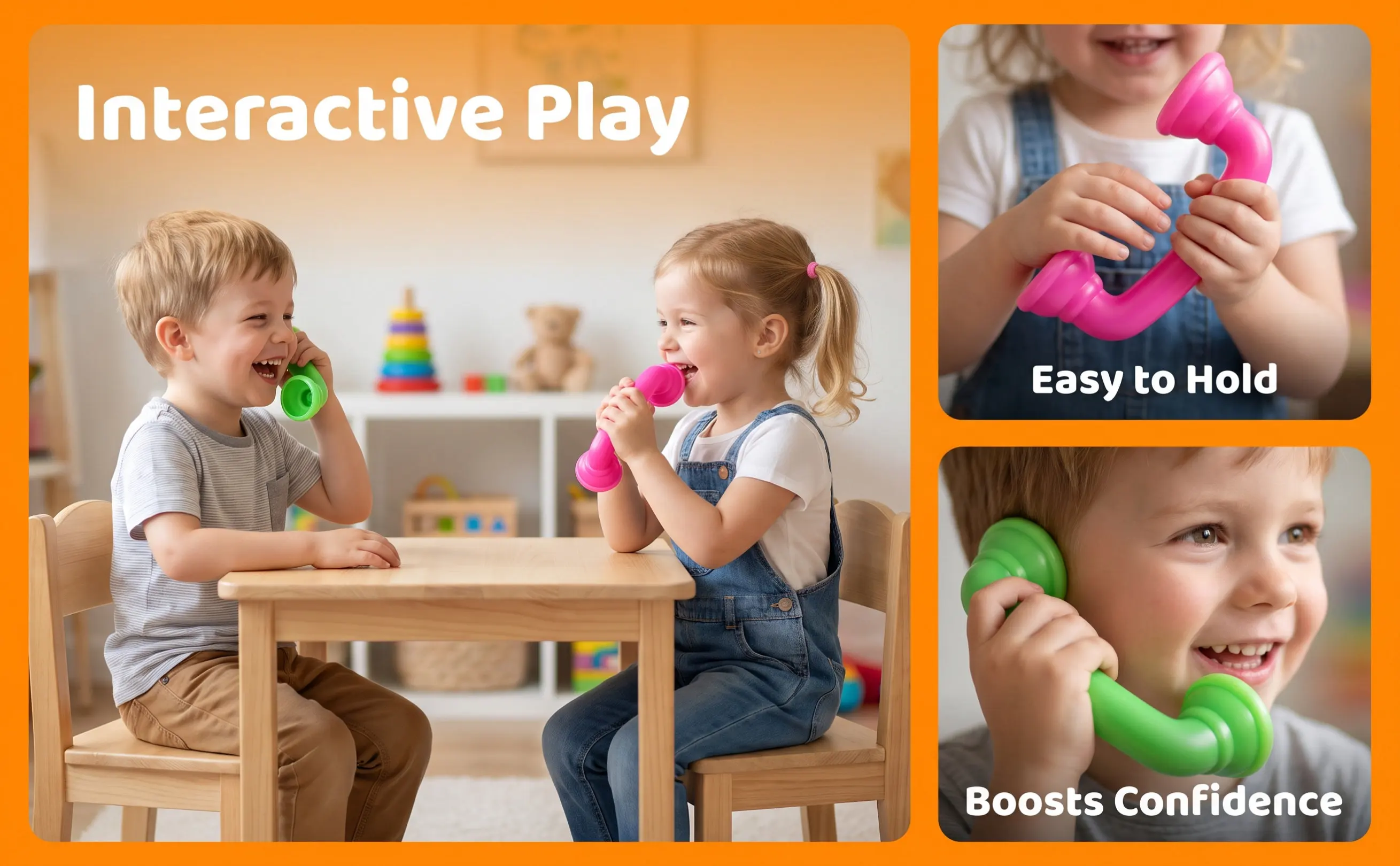 12Pcs Plastic Telephone Phones Kids Baby Phone Toy For Early Childhood Education Reading Speech Therapy Classroom