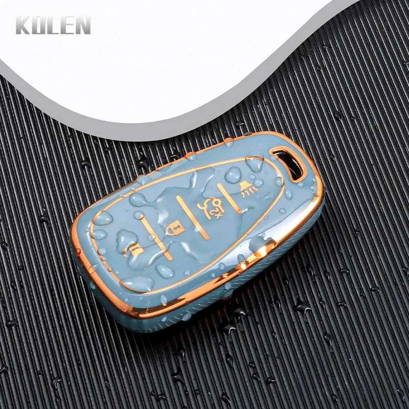 New TPU Car Remote Key Case Cover Shell Fob For Chevrolet Chevy Camaro Cruze Malibu Sonic Volt Tracker Spark Bolt Trax Keyless view 5