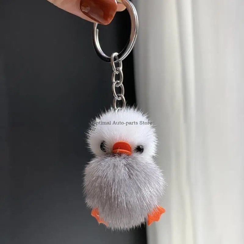 

Handbag Pendant Chains Rings Small Gift Plush Helmet Duck Keychain
