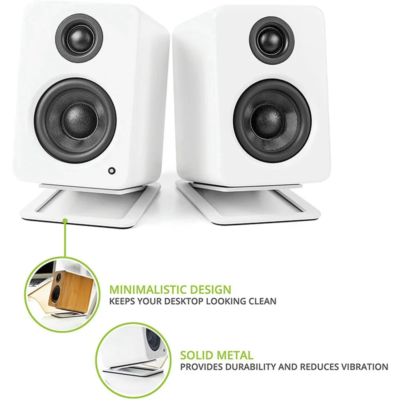 

CJSD-2X Desktop Speaker Stand Metal Audio Bracket Tabletop Holder For Kanto's YU4 Active Speaker & Similar Size Speaker,White