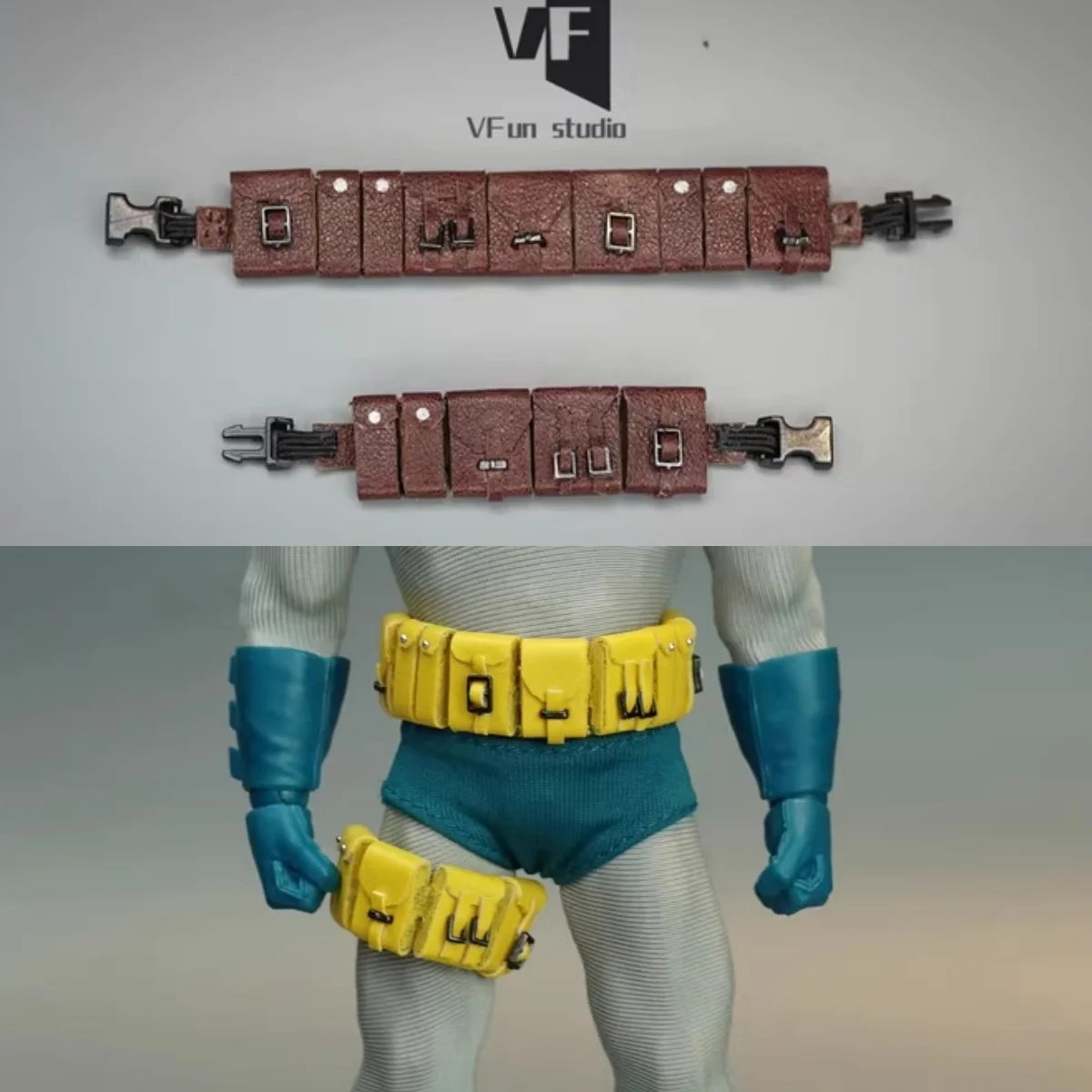 

【No Figure】1/12 Scale Male Soldier Clothing Accessories Handmade Leather Belt Genuine Leather For 6''Action Figure Fit Mezco