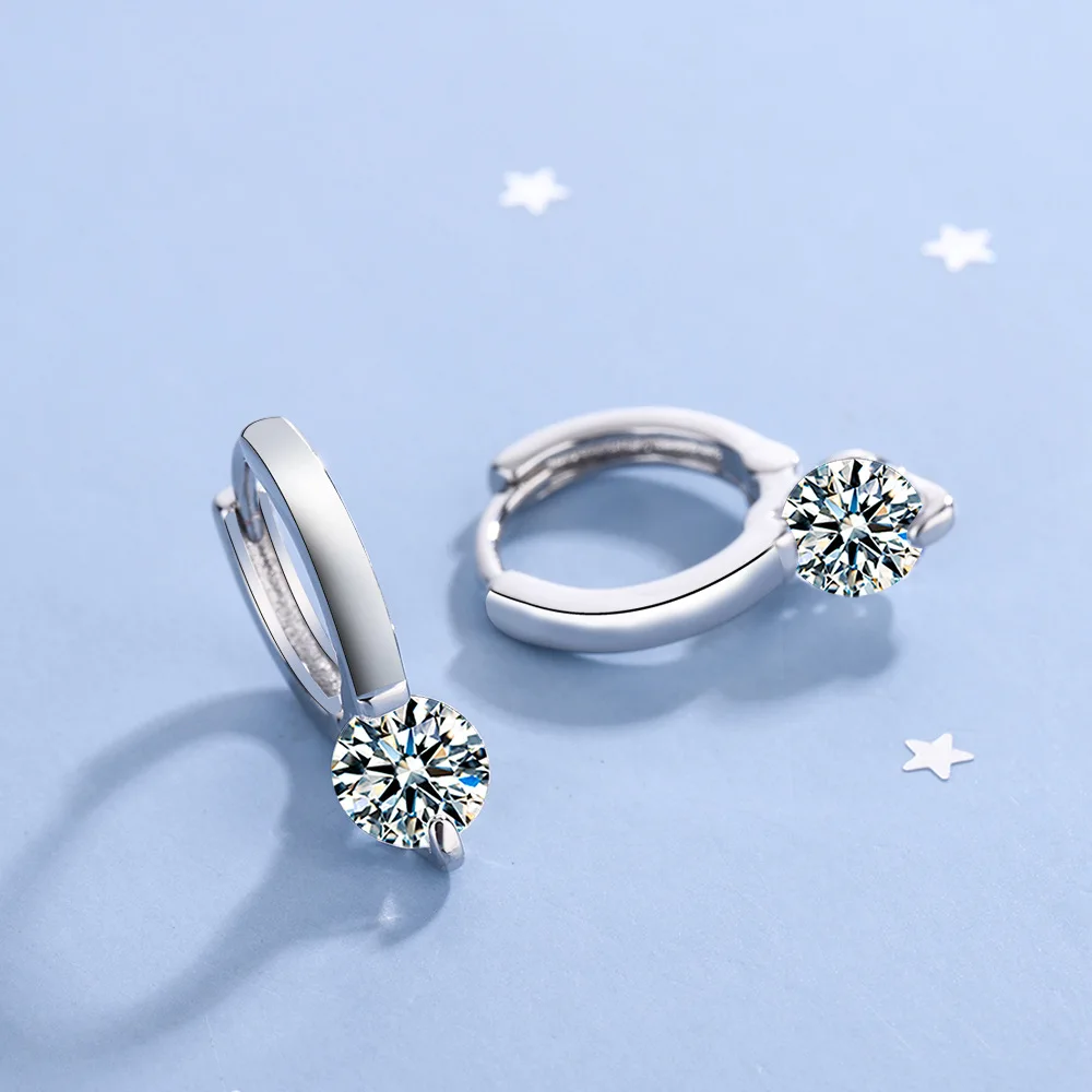 Neue Ohrringe aus 925er-Sterlingsilber, Moissanit, schlicht, für Frauen, exquisite Freundin, Hochzeit, Verlobung, Schmuck, modisches Geschenk