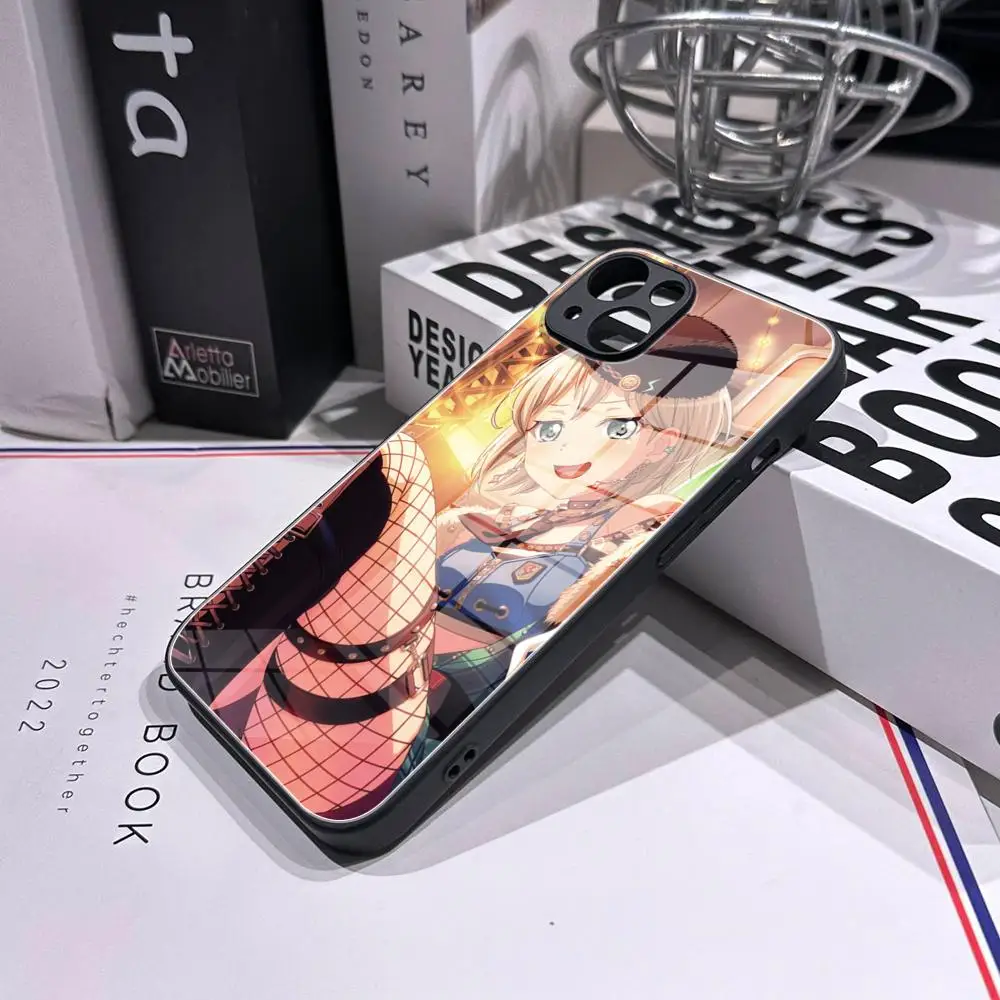 جراب هاتف من الزجاج المقسى ، Aoba Moca ، Bang Dream ، iPhone 16 ، 15 Pro Max ، 14 ، 13 ، 12 Mini Plus ، S24 ، S23 Ultra ، حافظة هاتف #3