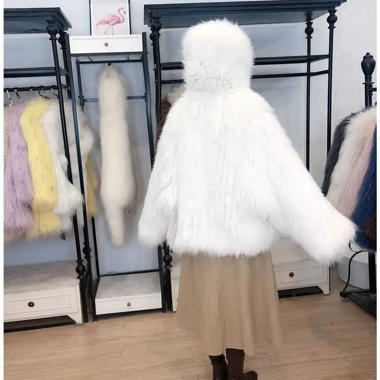 Woven Fur Coat for Women, Mid to Long, Thick Clothing, New, 2024