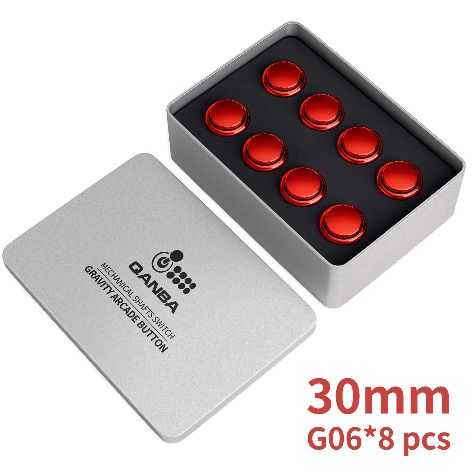 QANBA Gravity KS Arcade-Tasten, metallische Farbe, 30 mm, mechanischer Drucktastenschalter, beschichtete Tasten, DIY-Teile (8 Stück) – Detail 18