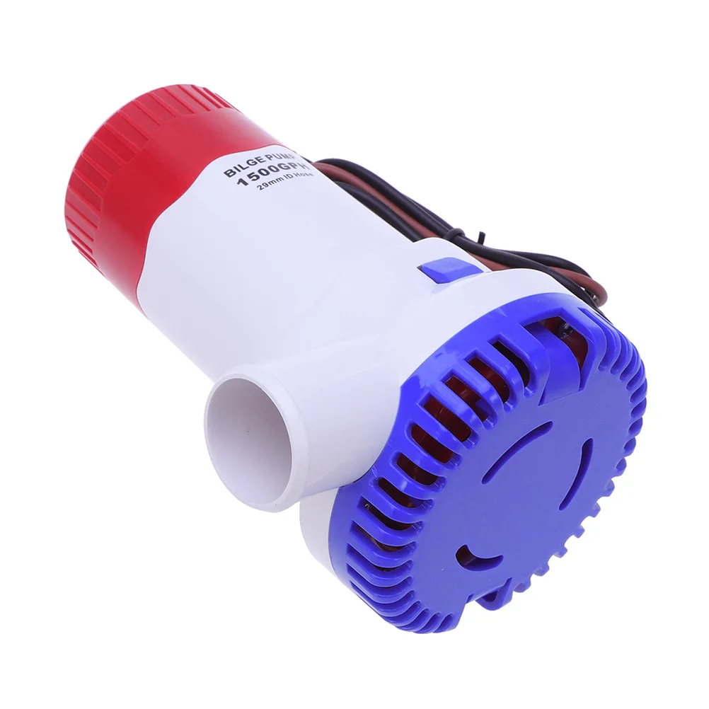 

DC24V Mini Bilge Pump High Flow Submersible Boat Water Pump for Garden Motor Home House 1500GPH Blue