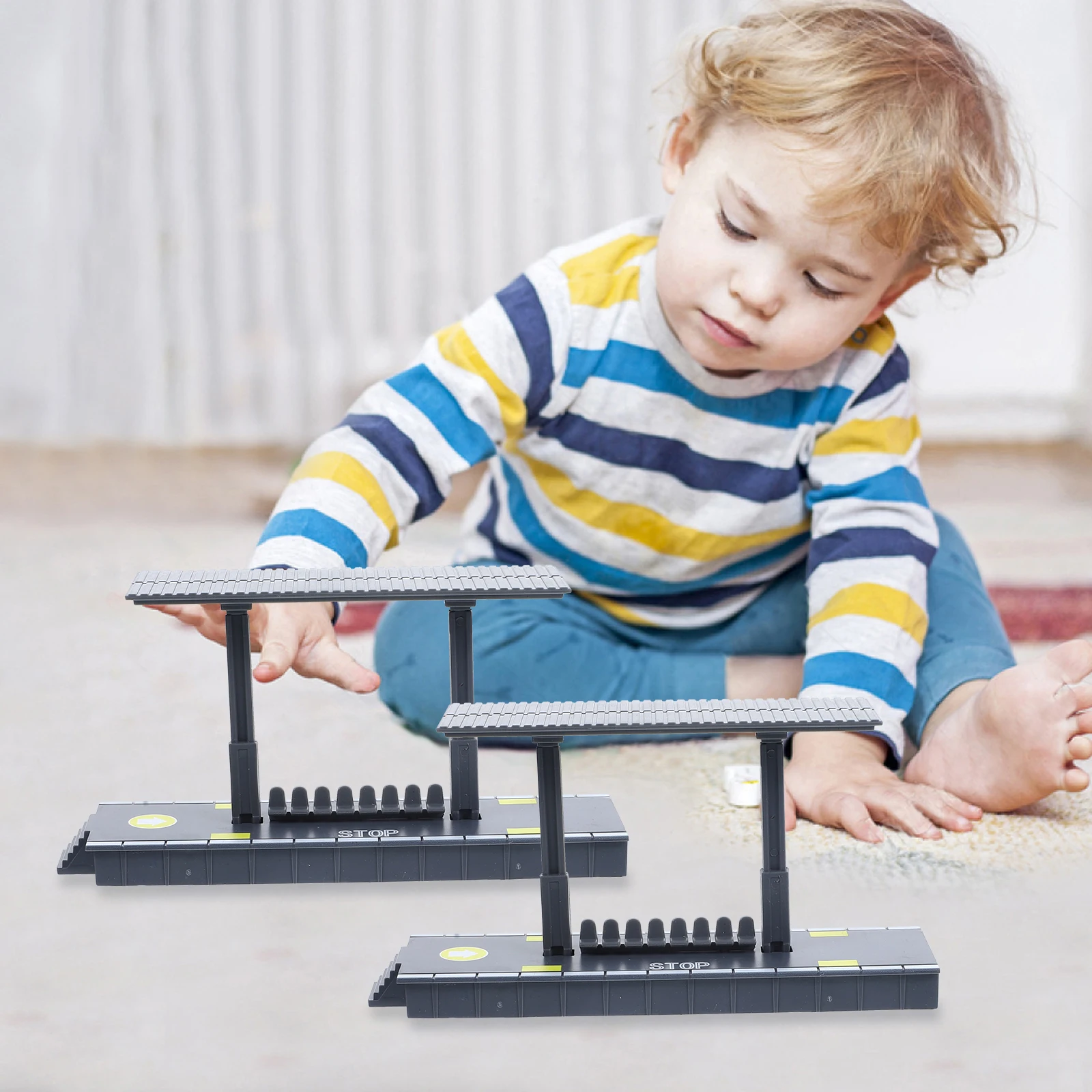2 Pièces de Décoration de Scène de Train en Plastique pour Plateforme de Gare, Simulation DIY, Jeu de Rôle pour Enfants, Construction de Modèle de Gare DIY