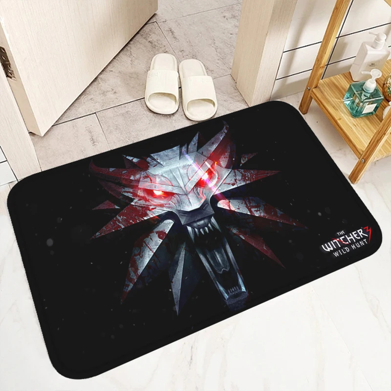 T-The Witcher 3 Wild Hunt Floor Mat Bathroom Carpet for Kitchen Bedroom Mats Room Rugs Doormat Entrance Door Carpets Home Custom