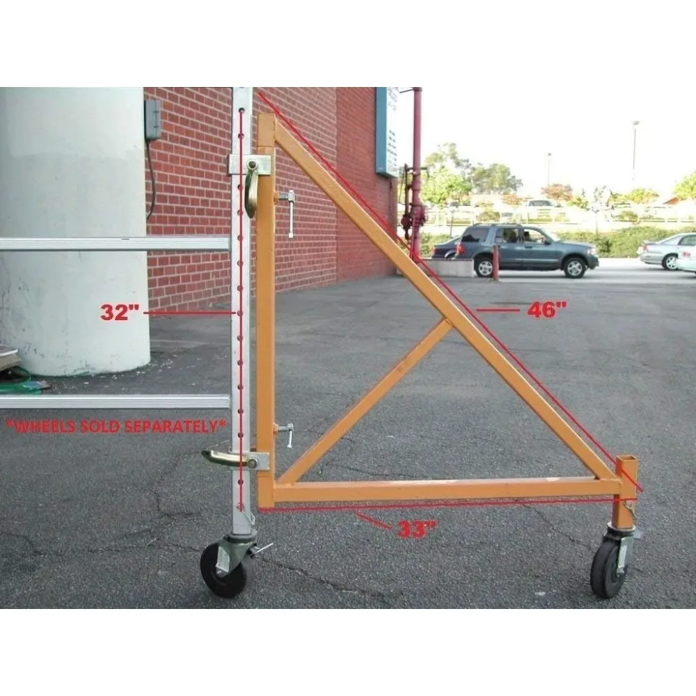 Suporte Giratório de Aço de 33 polegadas para Andaimes Estilo Baker de 18 pés - Conjunto com 4 Peças