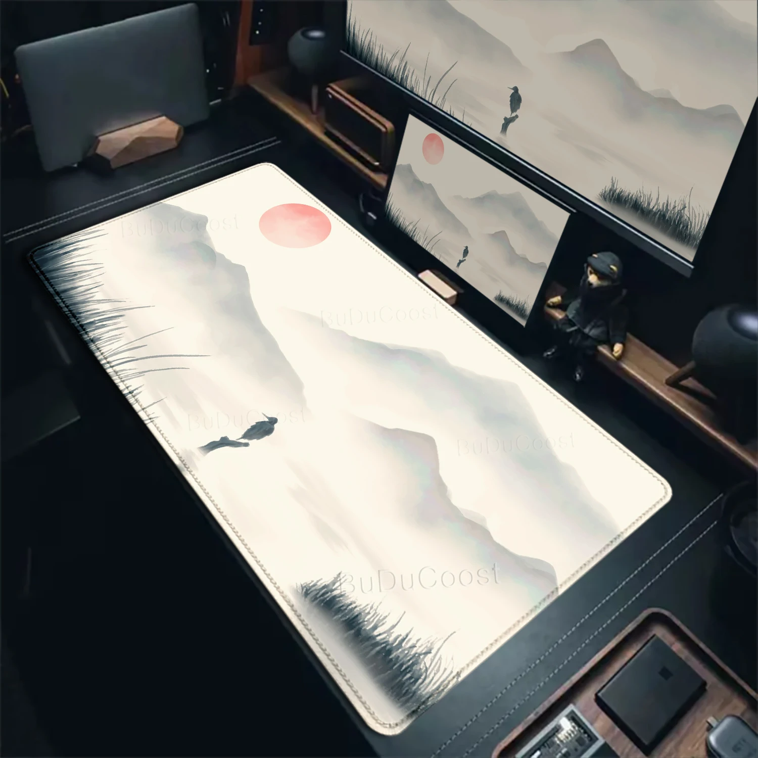 

Chinese Ink Painting Style Desk Mat Mouse Pad XXL Skid Resistance Desk Mat Tempered Office Desk Accessories Pad Free Shipping