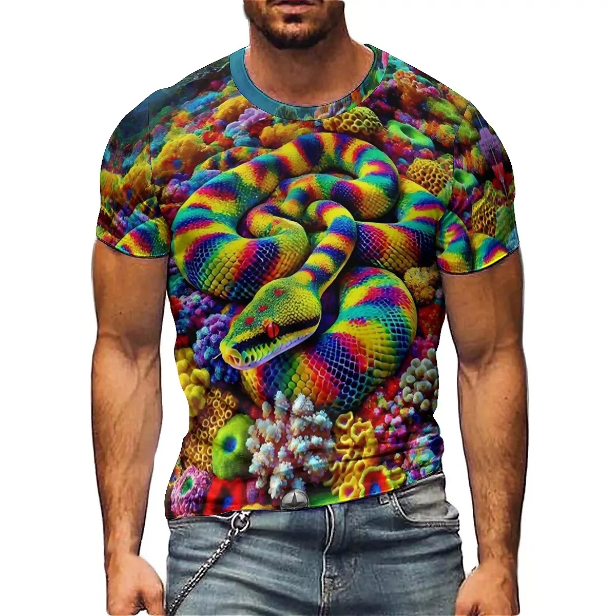 

Diversified Fashion Business Casual Men's 3D Printed Short-Sleeve T-Shirt - 3D Short-Sleeve, Smooth Fabric