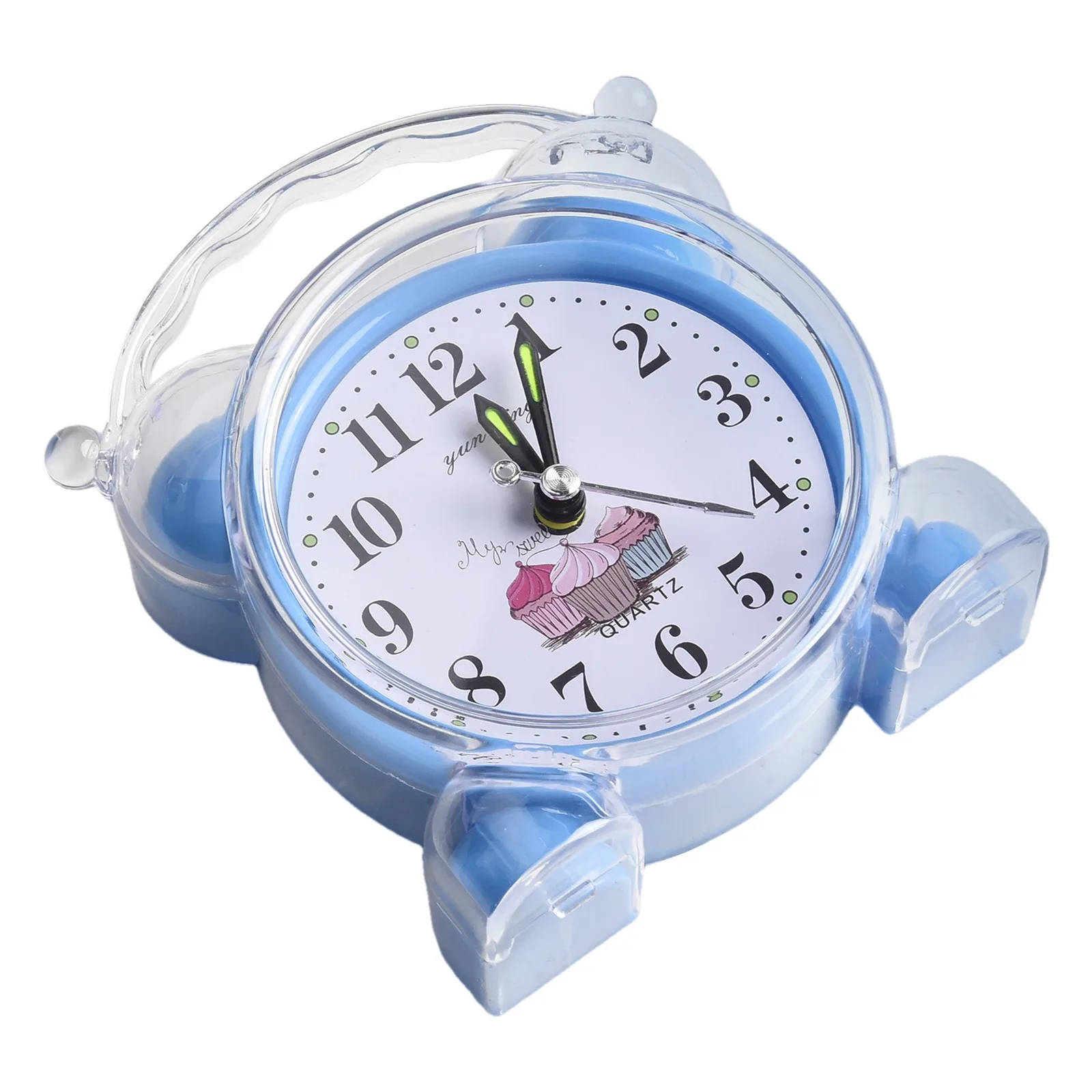 Cute Alarm Clock 11.6x10.2cm Bedside Desk For Bedroom School Office Plastic Small Yellow/Red/Blue/Pink/Orange Brand New