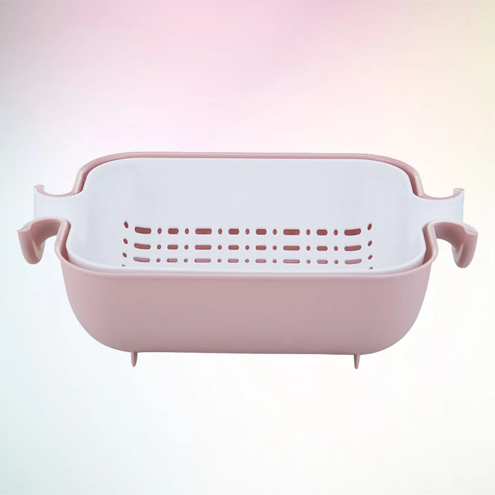 

Drain Basket Double Layer Draining Vegetable Washing Rack Household Storage Fruit Square