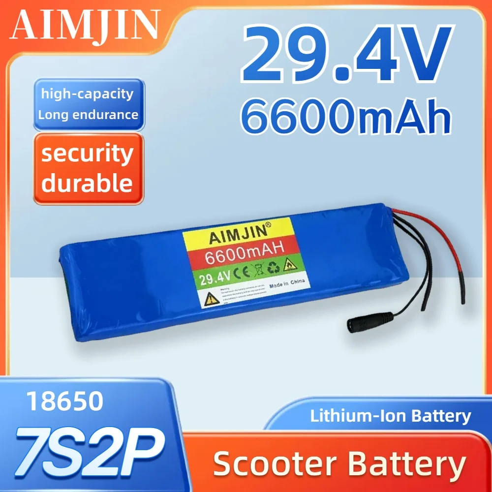 

18650 7S2P Lithium Ion Battery Pack 29.4V 6600mAh Rechargeable Battery Suitable for Electric Scooters Balancing Scooter