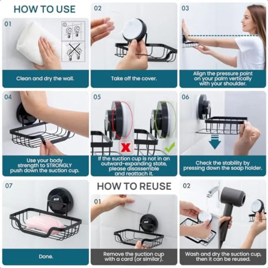 TAILI حامل الصابون بار طبق شفط كأس بار الشامبو رف للاستحمام جدار استنزاف صابون التوقف صينية للحمام الفولاذ المقاوم للصدأ