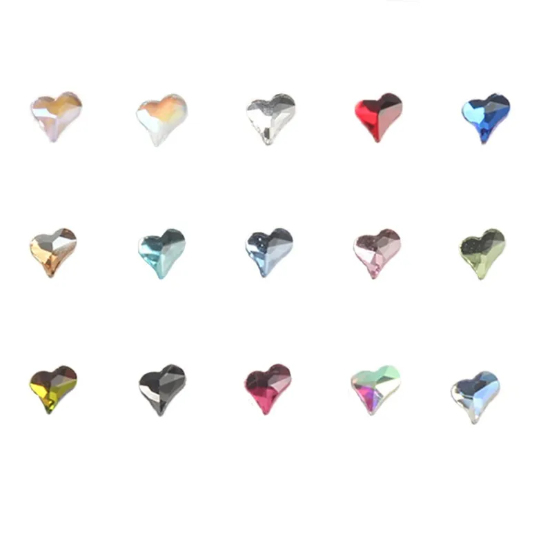 wholesale 6mm Heart INS hot style Flat Back Nail Rhinestone  Special Shaped Crystal Art Stones 3D Personalized Decoration