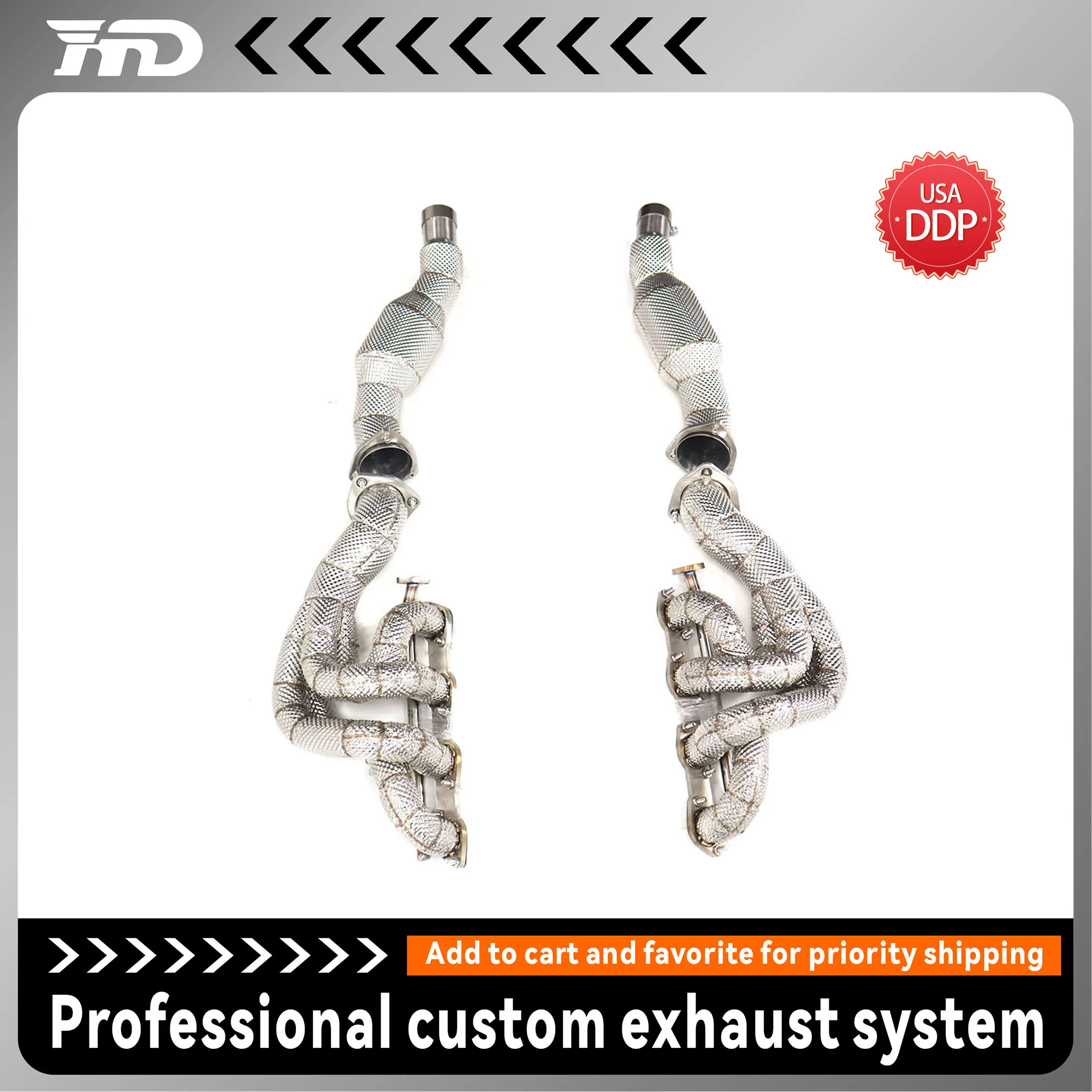 

HMD для Ferrari F430 SC, выхлопная труба, коллектор из нержавеющей стали + передняя труба с высоким расходом