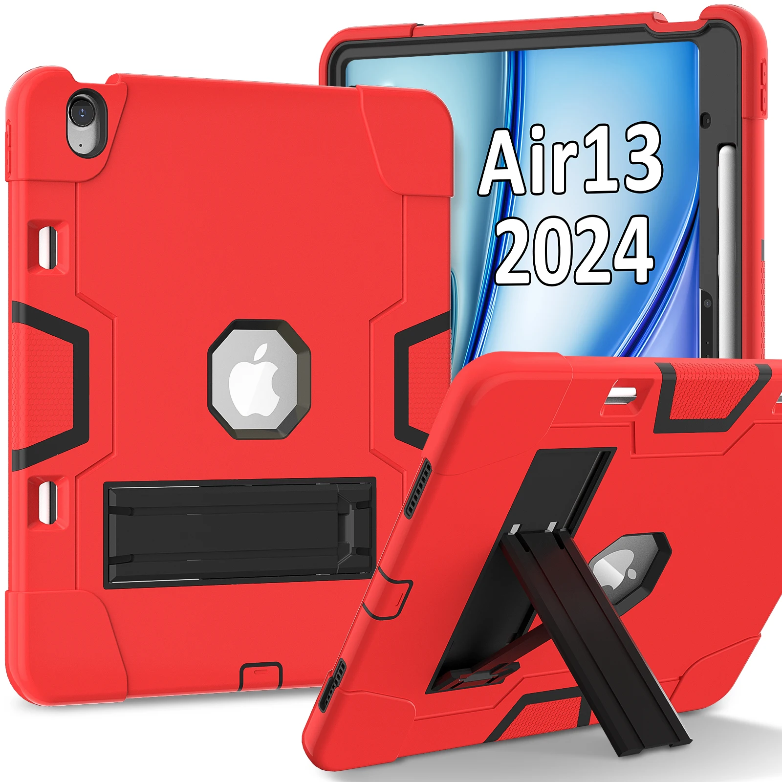 

Kickstand Case Universal For iPad Air 13 2025 M3 2024 M2 A3268 A3269 A3271 A2898 A2899 A2900 Heavy Duty Rugged Cover PC-Silicone