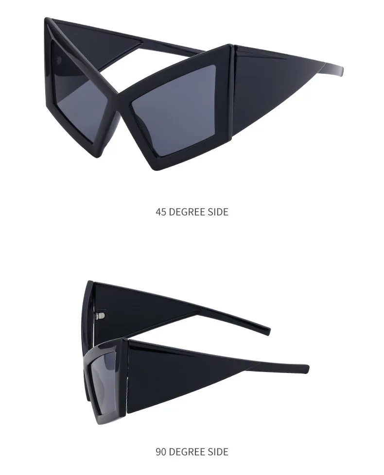 Übergroße Cat-Eye-Sonnenbrille für Damen 2026 Luxusmarken-Designer Großer Rahmen Vintage-Brillen Y2K Punk Sonnenbrillen für Frauen UV400 – Detail 11