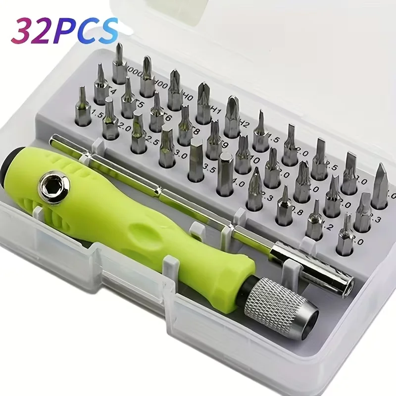 32-Piece Precision Screwdriver Set, Portable Mini Magnetic Phillips & Flathead Screwdrivers for Car, Furniture, Smartphone, Camera & Small Tools Repair