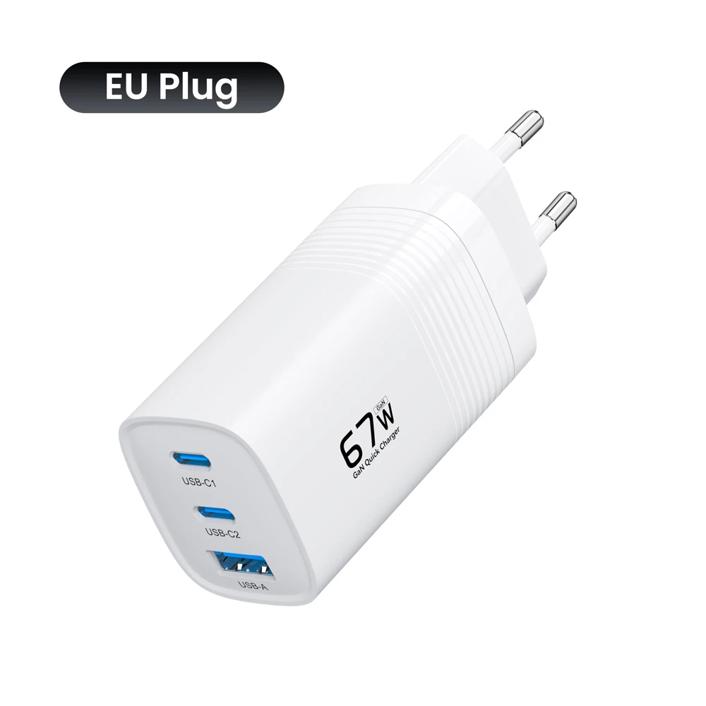 ASOMETECH 67 W GaN Ladegerät PD USB Typ C Schnellladung Quick Charge 3.0 PD3.0 Telefonladegerät für iPhone 14 13 12 Pro Max Samsung S23 Tablet 4