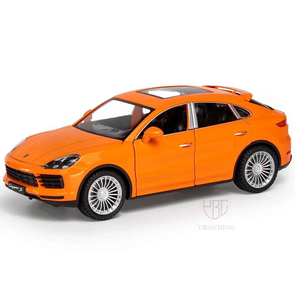 

1/24 Cayenne S Diecast Alloy Car Model Toy SUV Pull Back 6 Doors Opend Sound Light Off-road Metal Vehicle Toys For Children Gift