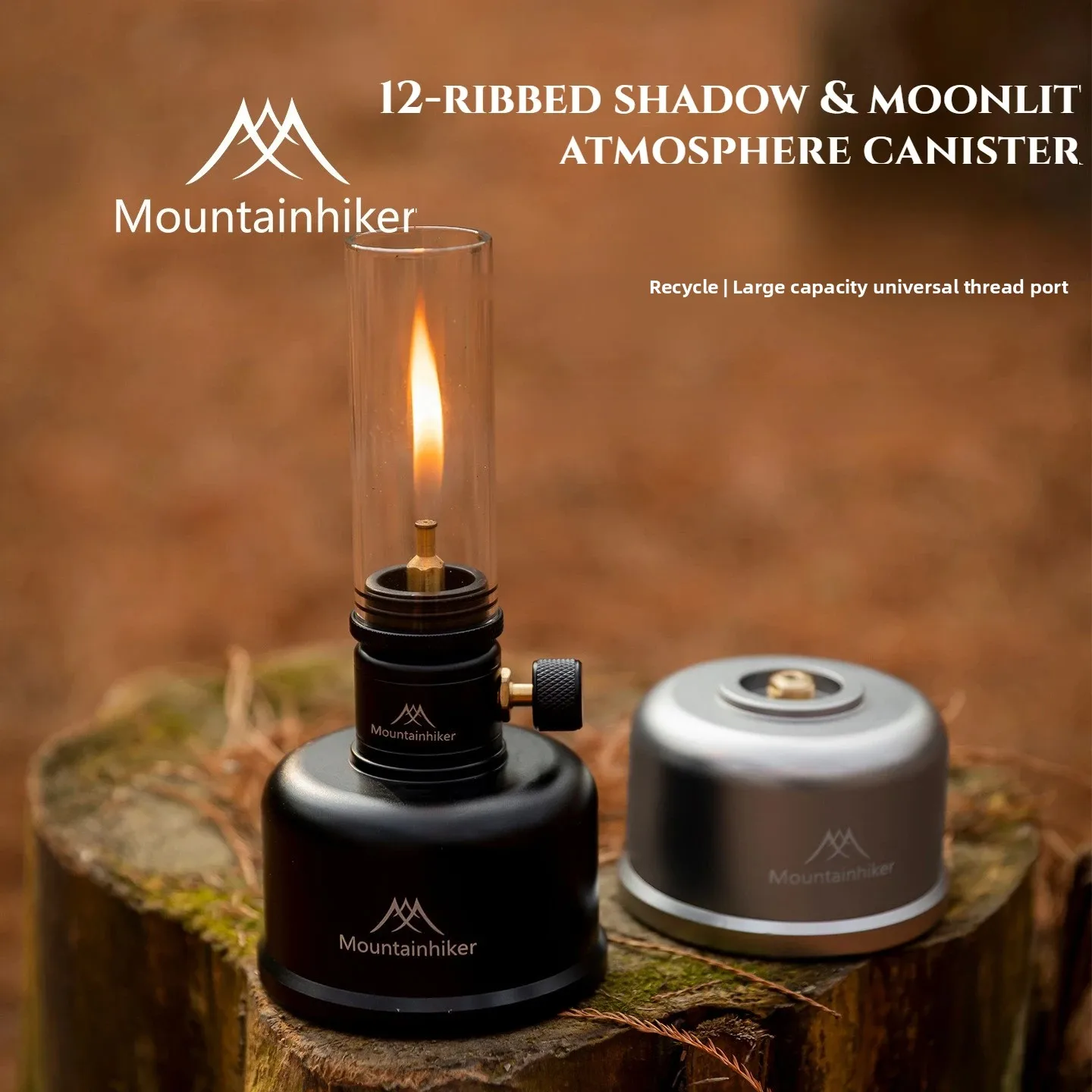 

MOUNTAINHIKER Outdoor Camping Gas Lamp Portable Small Hanging Glass Gas Lantern Mini Universal Threaded Port Empty Tank Optional