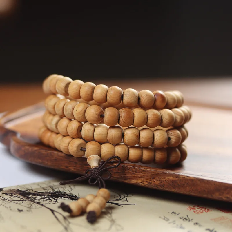 Natural Taihang Thuja Sutchuenensis Bracelet108Beads Bracelet High Oil Density Wooden Cultural Artifact Men and Women Beads Hand