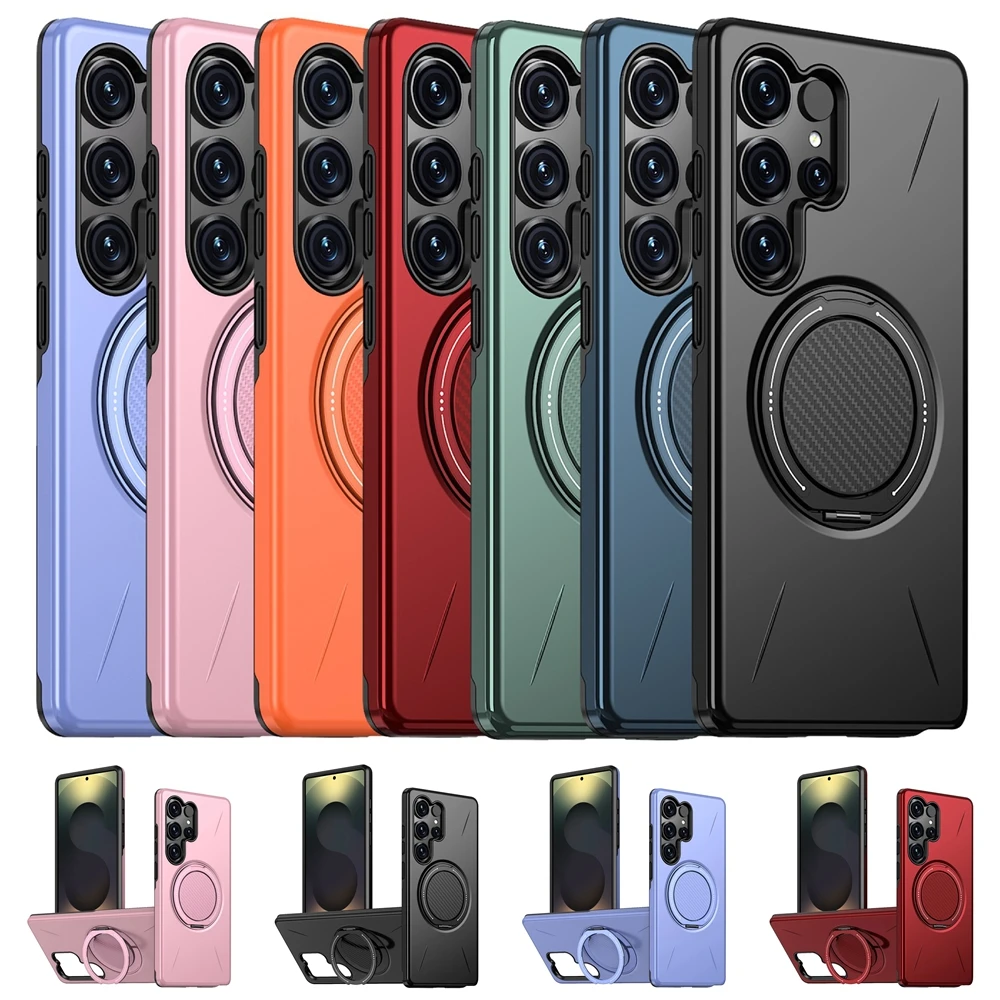 360° Rotating Magnetic Bracket Case For Samsung Galaxy S26 S25 S24 S23 FE Plus Edge Ultra Magsafe Shockproof Stand Holder Cover